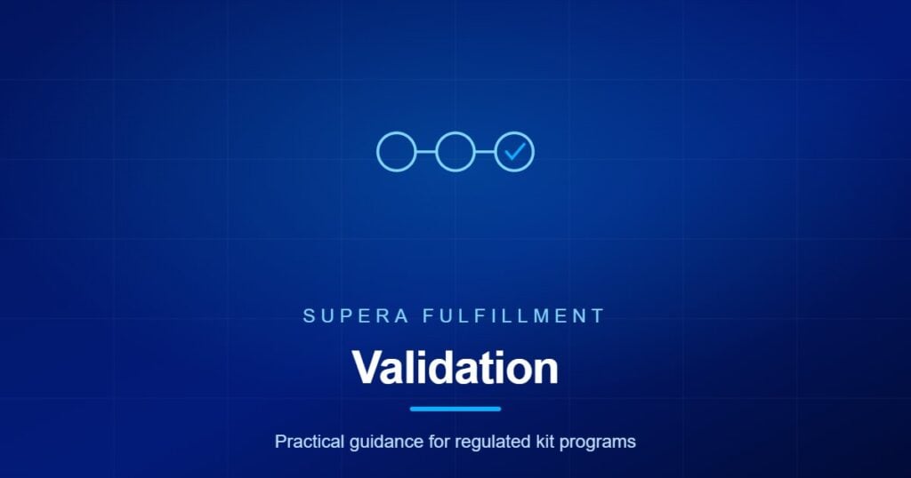 Supera Fulfillment article graphic for process development and validation