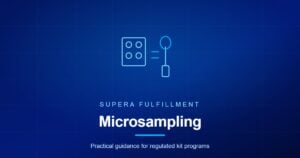 Supera Fulfillment article graphic comparing dried blood spot cards and VAMS microsampling