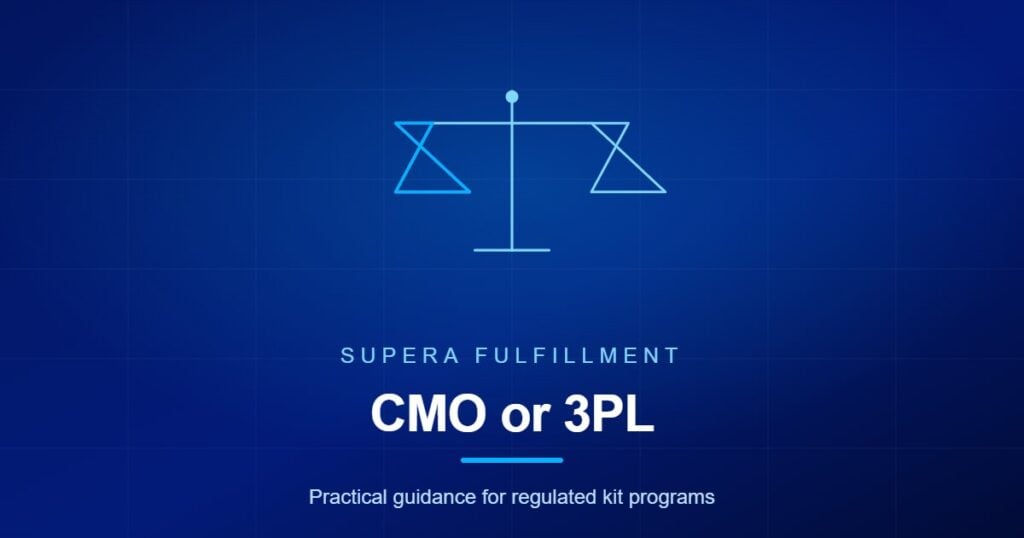Supera Fulfillment article graphic comparing contract manufacturer and 3PL models