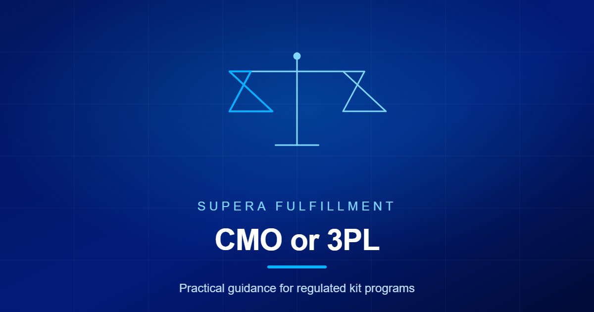 Supera Fulfillment article graphic comparing contract manufacturer and 3PL models