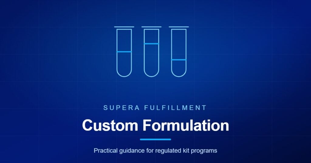 Supera Fulfillment article graphic for custom formulation and aliquoting