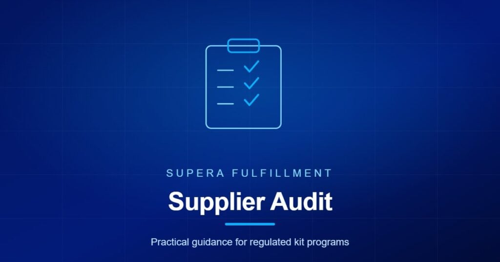 Supera Fulfillment article graphic for specimen kit supplier audit criteria