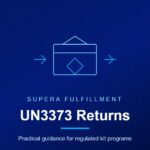 UN3373 Returns card showing a triple packaging outline and Category B diamond motif